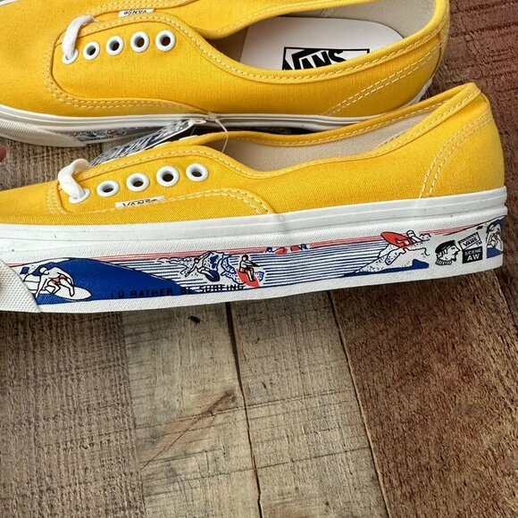 Vans Authentic 44 Dx Yellow Canvas Surfer Sneakers Size Mens 9.5/Womens 11 - Picture 7 of 14